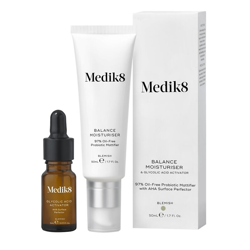 Купити Medik8 Balance Moisturiser & Glycolic Acid Activator Безолійний зволожувальний крем та сироватка з АНА