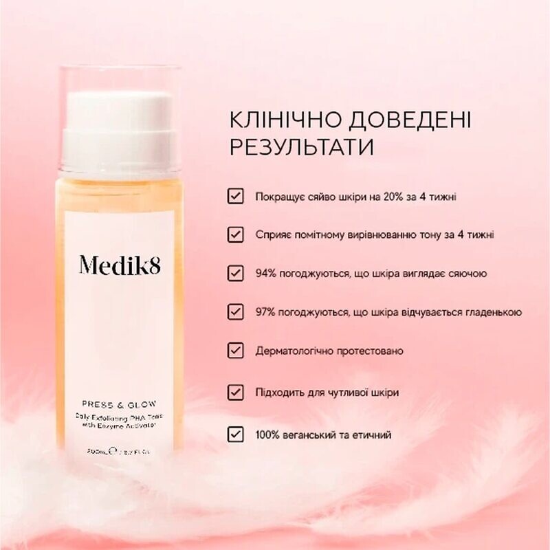 Medik8 Press & Glow Щоденний відлущувальний тонік із РНА й активатором ферментів - Зображення 5