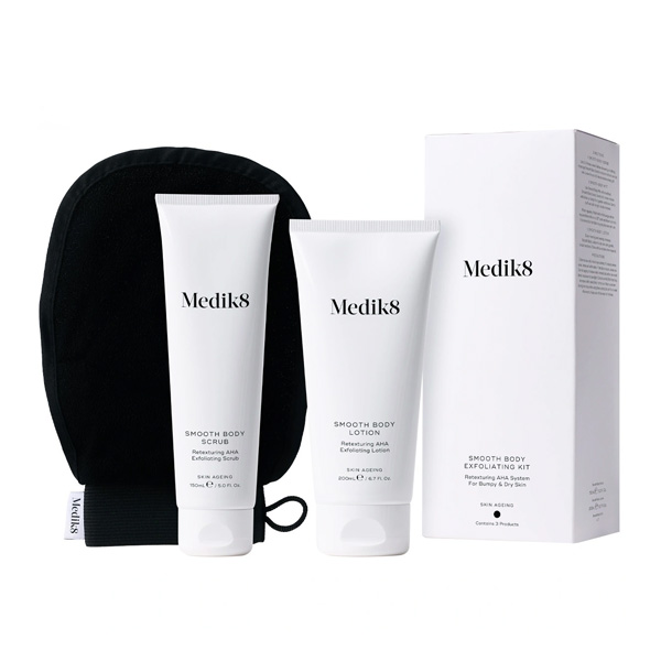 Купити Medik8 Smooth Body Exfoliating Kit система з АНА-кислотами для сухої шкіри й гіперкератозу