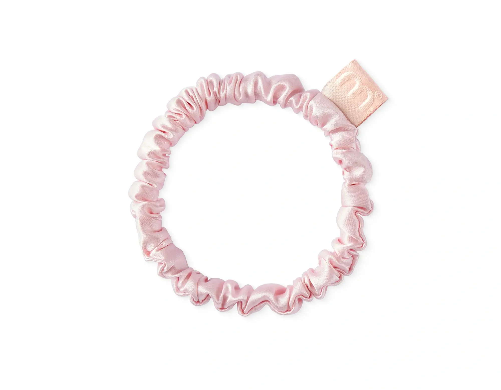 Купити Silk Slim Scrunchie Pink Тонка шовкова резинка