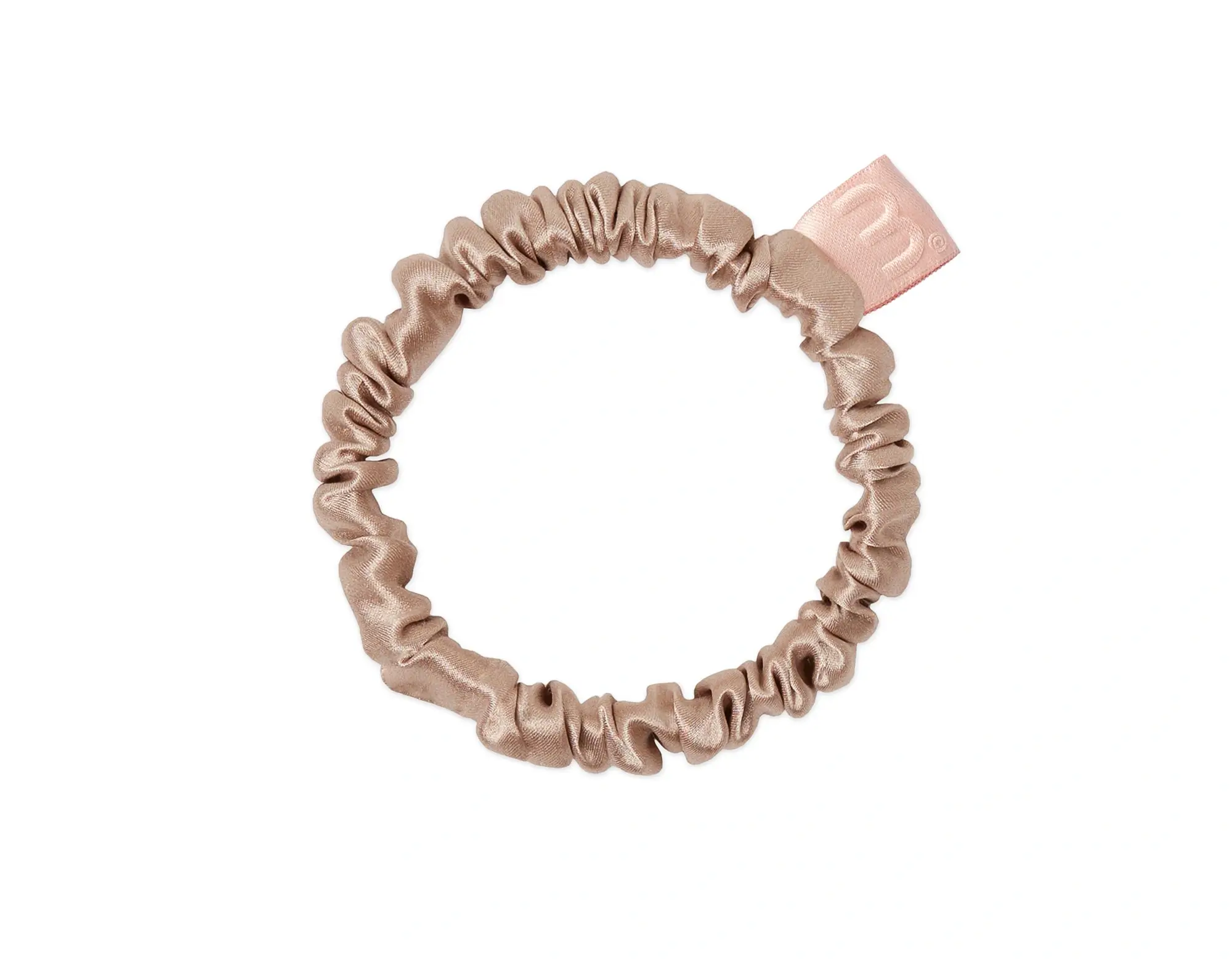 Бежевий-SLIM-SCRUNCHIE Купити Тонка шовкова резинка розмір slim 100% шовк колір бежевий