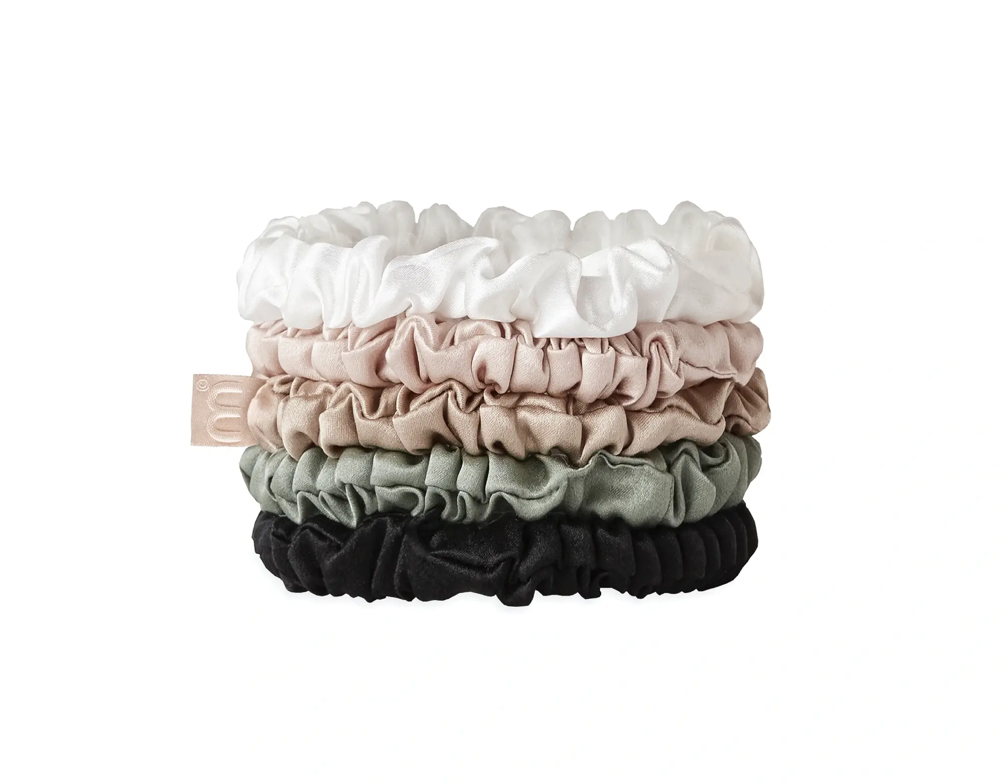 SLIM-SCRUNCHIES-SET Купити Набір тонких шовкових резинок розмір slim 100% шовк містить 5 продуктів