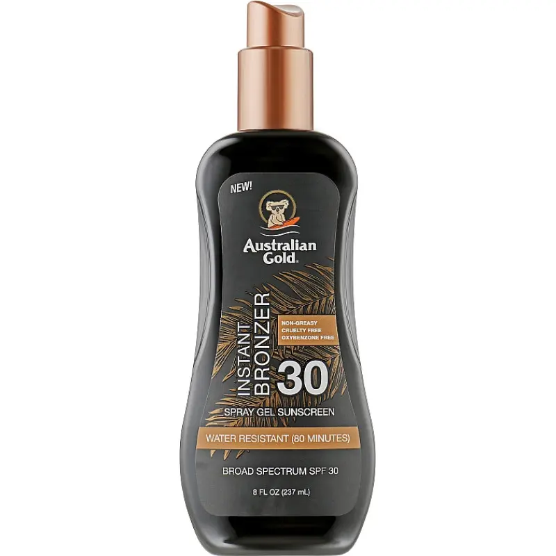 Купити Australian Gold SPF 30 Spray Gel Sunscreen with Instant Bronzer Спрей-гель для засмаги з бронзатором