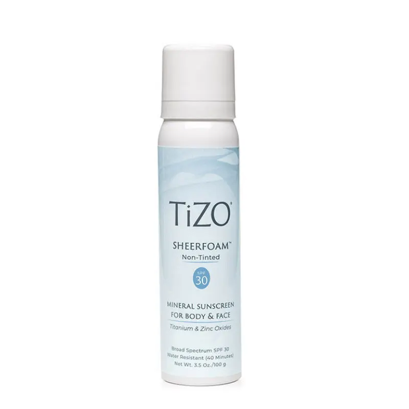 Купити TiZO SheerFoam Body & Face Non-Tinted SPF 30 Мінеральна сонцезахисна пінка для обличчя та тіла без відтінку