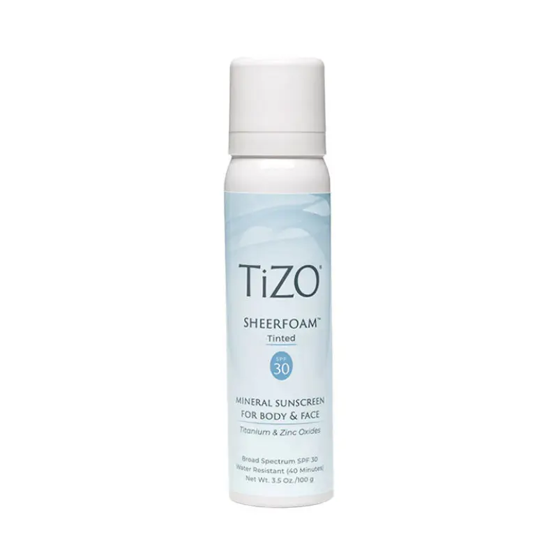 Купити TiZO SheerFoam Body & Face Tinted SPF 30 Мінеральна сонцезахисна пінка для обличчя та тіла тонуюча