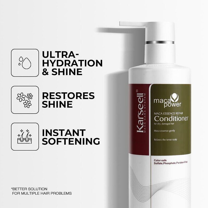 Karseell Repair Argan Oil Natural Extract Deep Repair 500мл - Кондиціонер для дуже сухого та пошкодженого волосся - Зображення 3