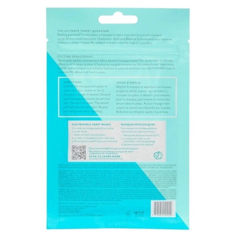 Patchology – FlashMasque® Hydrate 5 Minute Sheet Mask – Зволожуюча маска - Зображення 4