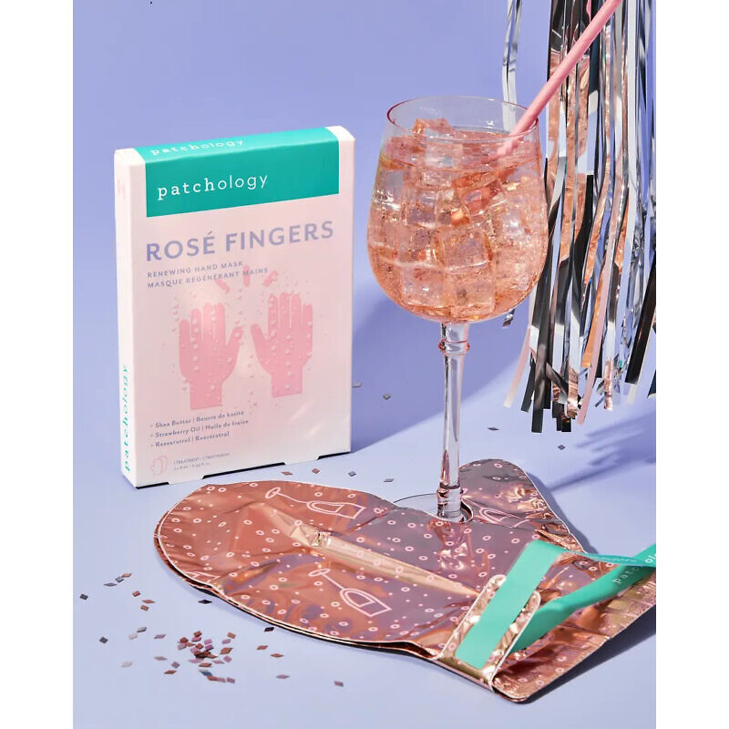 Patchology – Serve Chilled Rosé Fingers – Освіжаюча маска для рук з екстрактом троянди - Зображення 3