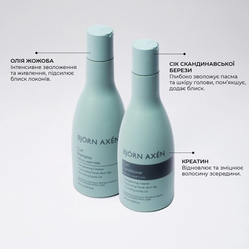 BJORN AXEN Curl Shampoo 250 мл - Шампунь для кучерявого волосся - Зображення 2