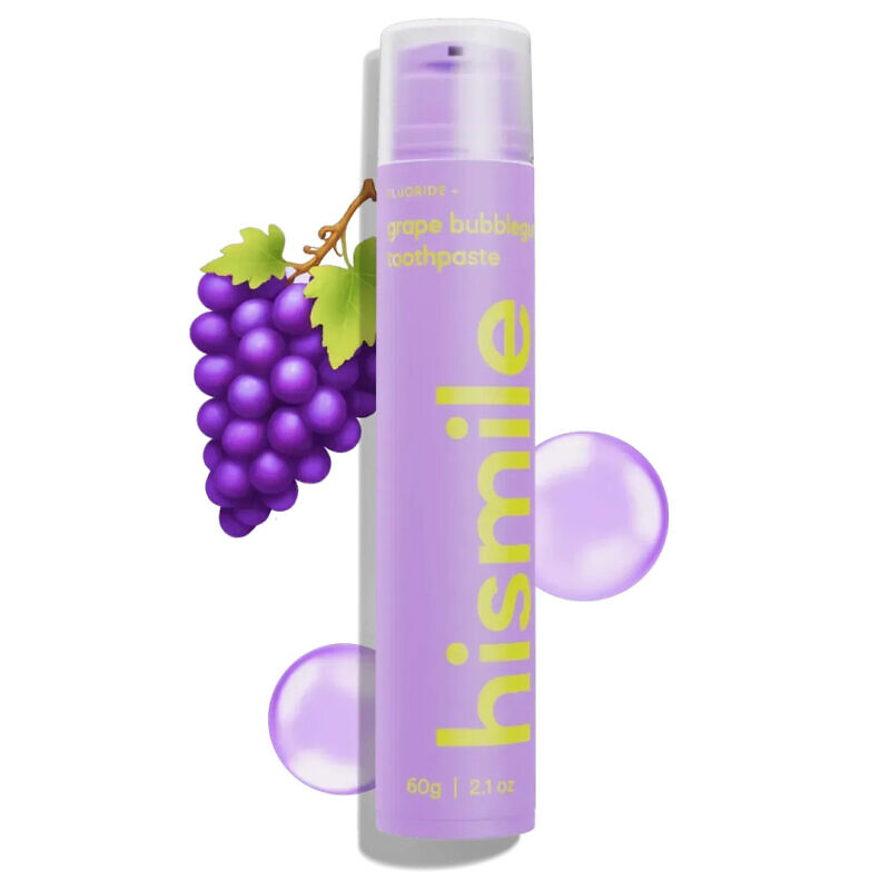 Купити зубну пасту зі смаком виноградної жуйки Hismile Grape Bubblegum Toothpaste 60g з доставкою.