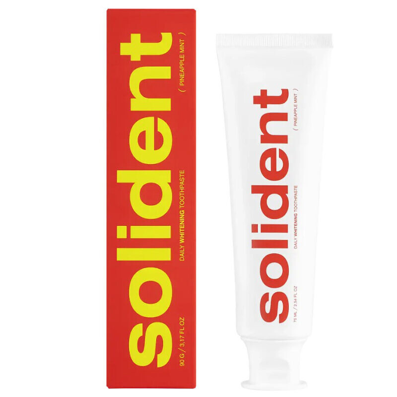 Купити щоденну відбілювальну зубну паста ананас-м'ята Solident Pineapple Mint 75 мл з доставкою.