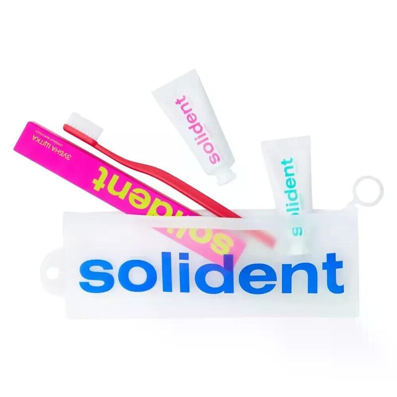 Купити набір для подорожей м'ята/персик Solident Travel kit Mint/Peach з доставкою.