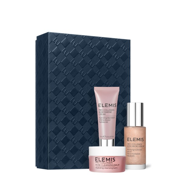 Купити Тріо для зволоження та заспокоєння шкіри з Трояндою Elemis Kit Pro-Collagen Rose Plumping Routine з доставкою.