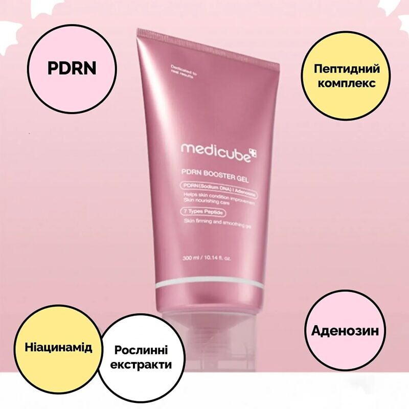Medicube PDNR Booster Gel 300 мл - Гель-бустер з полінуклеотидами та пептидами для апаратних процедур - Зображення 4