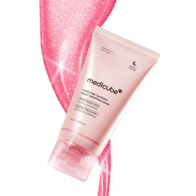 Medicube PDRN Pink Caffeine Night Wrapping Mask 75 шт - Нічна маска-плівка з полінуклеотидами та кофеїном - Зображення 2