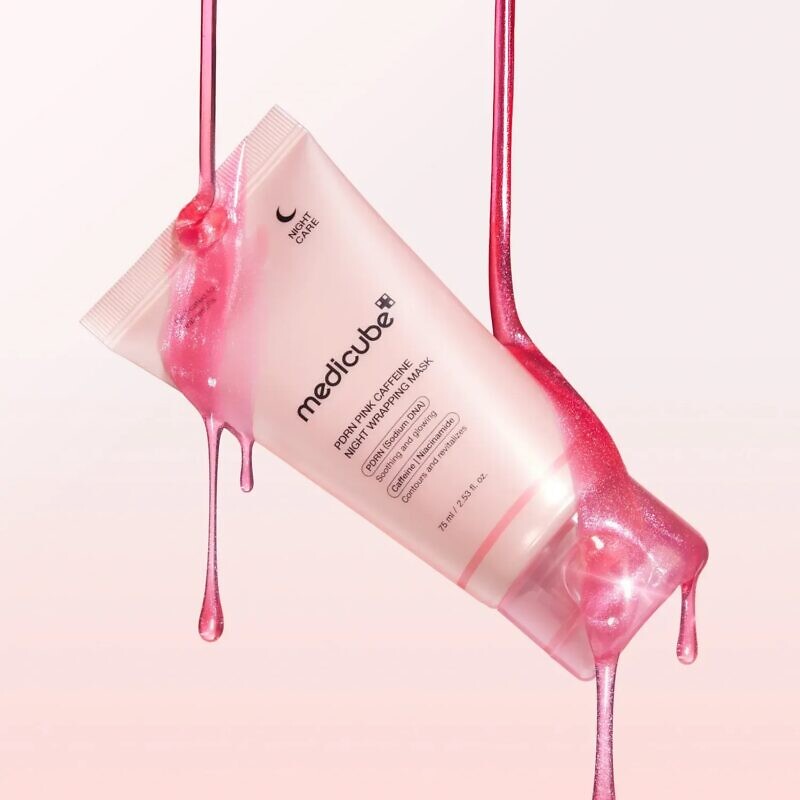 Medicube PDRN Pink Caffeine Night Wrapping Mask 75 шт - Нічна маска-плівка з полінуклеотидами та кофеїном - Зображення 4