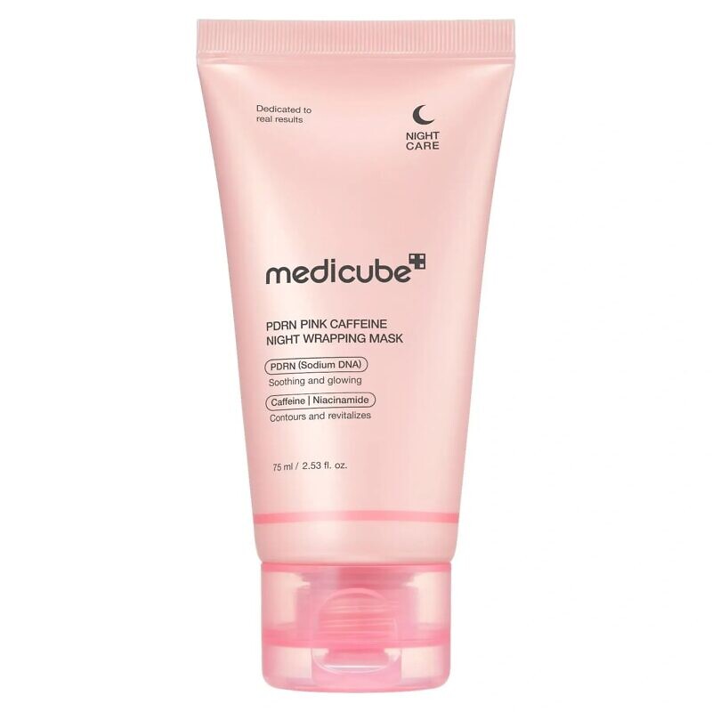 Купити нічну маску-плівку з полінуклеотидами та кофеїном Medicube PDRN Pink Caffeine Night Wrapping Mask 75 шт з доставкою
