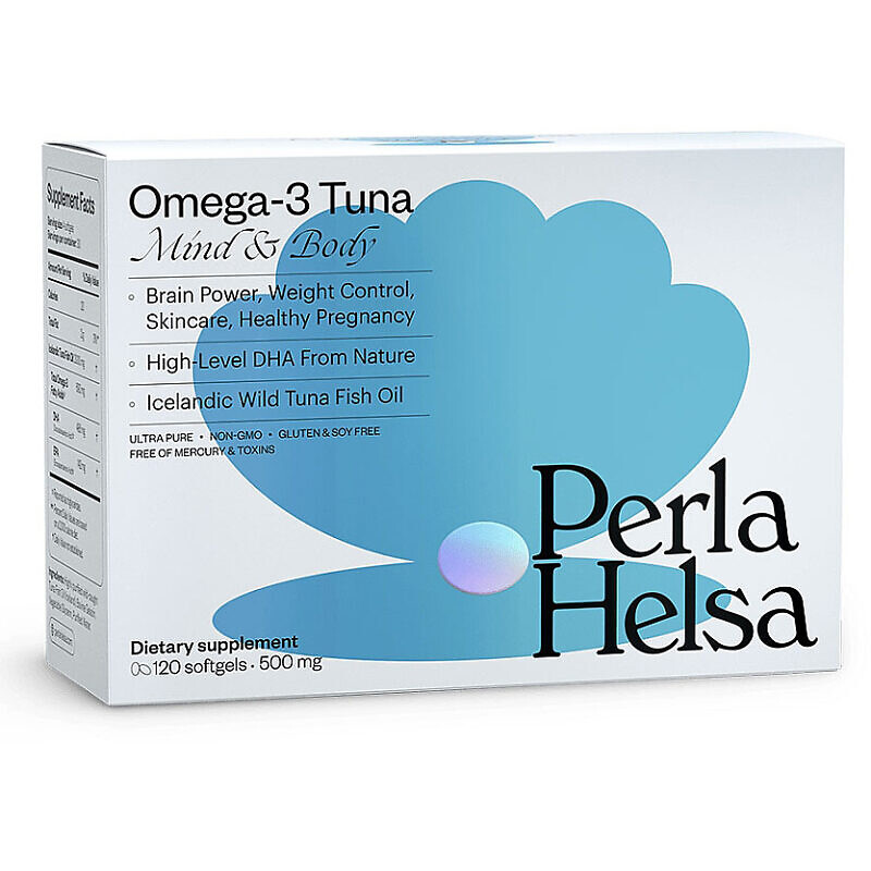 Купити Омега-3 із тунця з високим вмістом DHA-кислот Perla Helsa Омега-3 Tuna 120 капсул з доставкою.