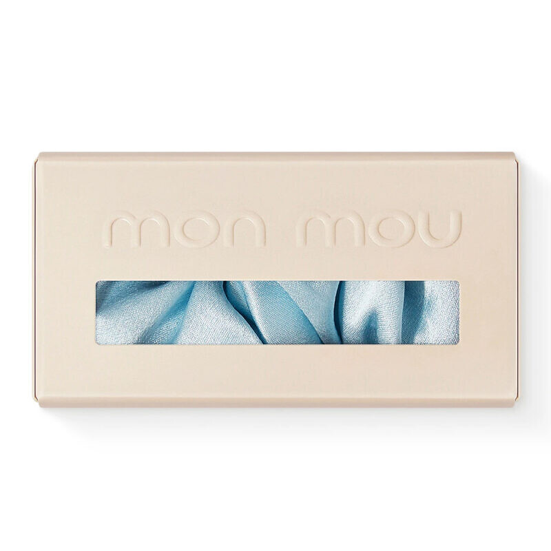 Mon Mou Silk Large Scrunchie Baby Blue - Супероб'ємна шовкова резинка - Зображення 2