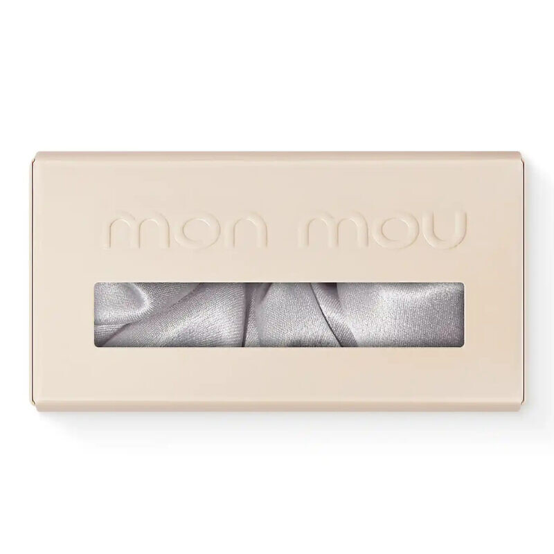 Mon Mou Silk Large Scrunchie Pearl Gray - Супероб'ємна шовкова резинка - Зображення 2