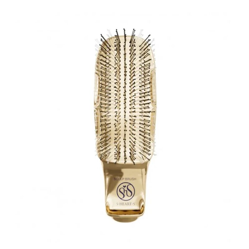 Купити гребінець для волосся S-Heart-S Sasso Scalp Brush Premium Short Champagne Gold з доставкою.