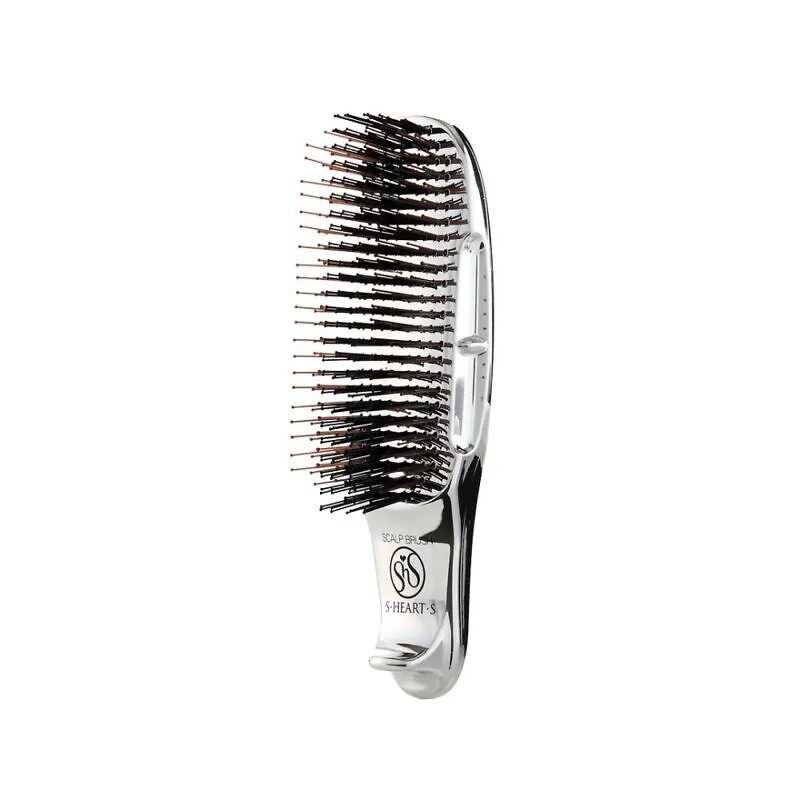 Купити гребінець для волосся S-Heart-S Sasso Scalp Brush Professional Plus Chrome Short з доставкою.