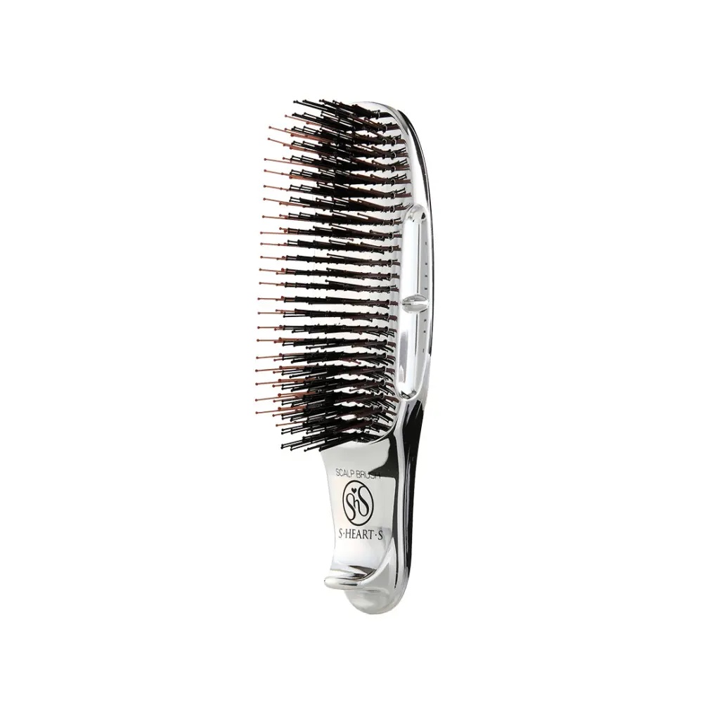 Купити гребінець для волосся S-Heart-S Sasso Scalp Brush Professional Plus Chrome Short з доставкою.