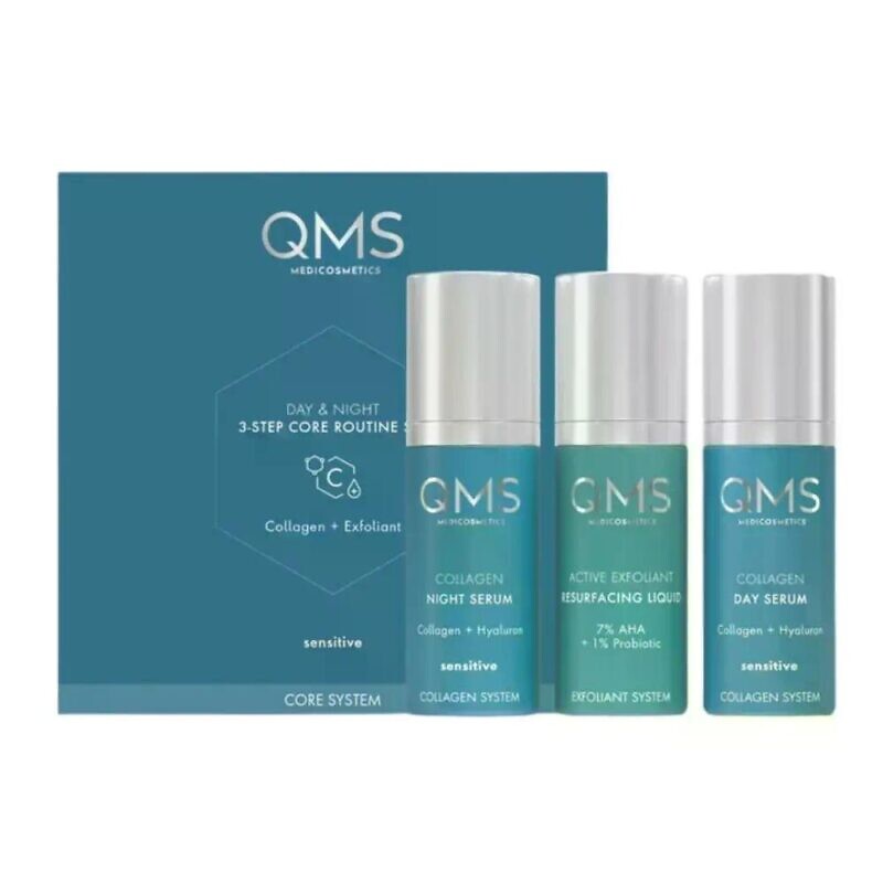 Купити подарунковий набір QMS Medicosmetics Day & Night 3-Step Core Routine Set Sensitive з доставкою по Україні.