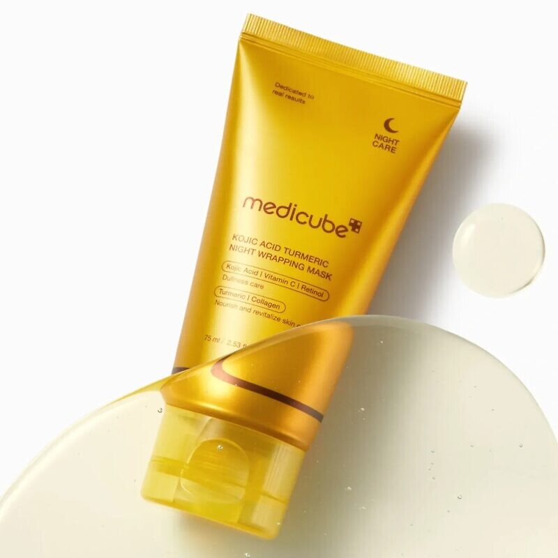 Medicube Kojic Acid Turmeric Night Wrapping Mask 75 мл – Нічна маска з койєвою кислотою та куркумою - Зображення 3