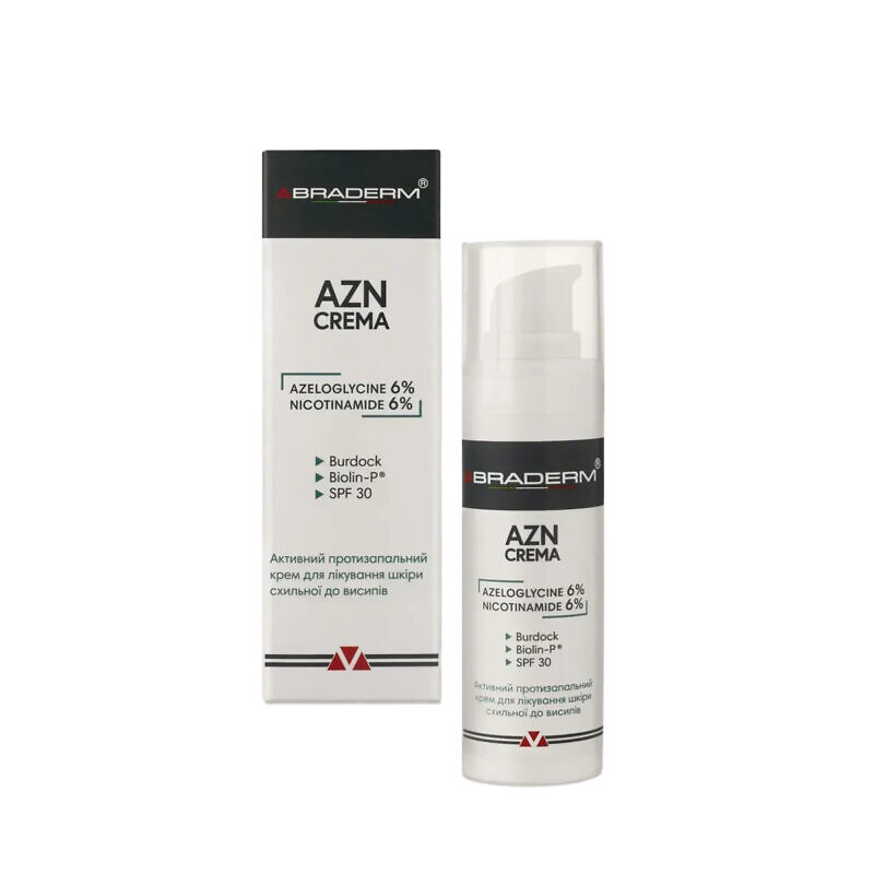 Купити сонцезахисний крем з протизапальним ефектом Braderm Azn Cream 30 мл з доставкою по Україні.