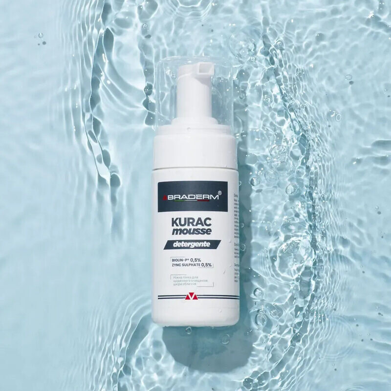 Braderm Kurac Mousse 100 мл – Ніжна пінка для вмивання з пребіотиками - Зображення 2