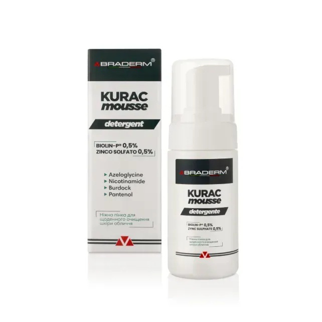 Купити ніжну пінку для вмивання з пребіотиками Braderm Kurac Mousse 100 мл з доставкою по Україні.