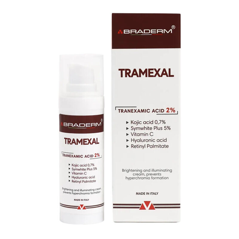 Купити освітлюючий крем проти пігментації Braderm Tramexal Cream 30 мл з доставкою по Україні.